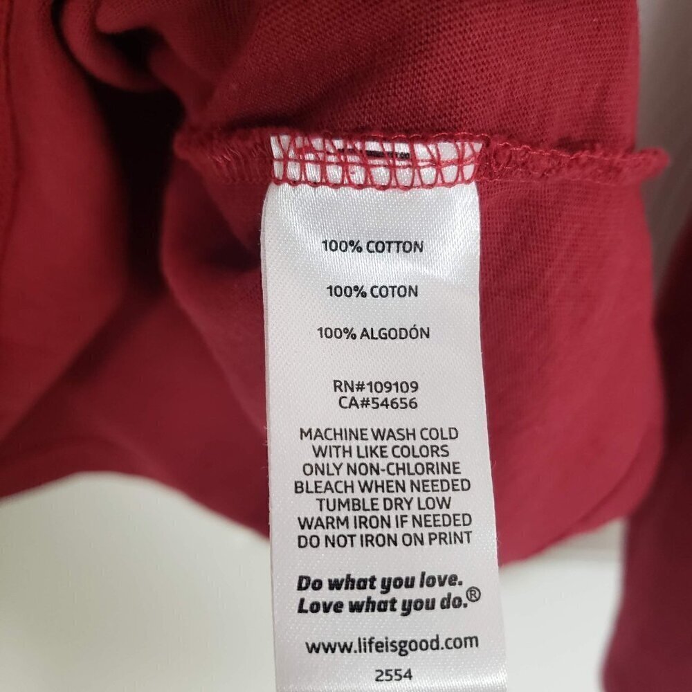 Life is Good Crusher Tee Snowflake Hearts Cotton Red Long Sleeve Womens Size XL - Picture 7 of 12